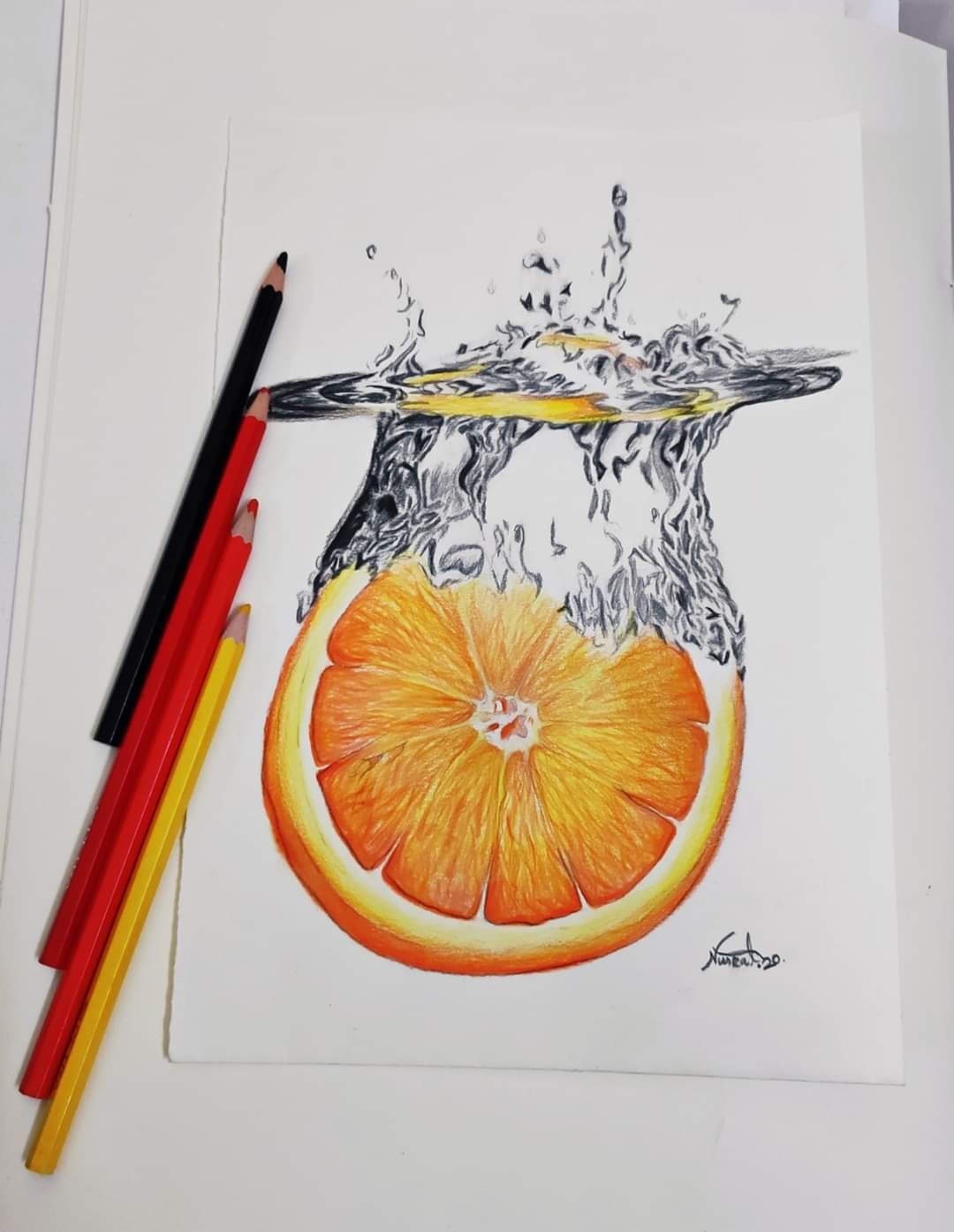 realistic orange drawing