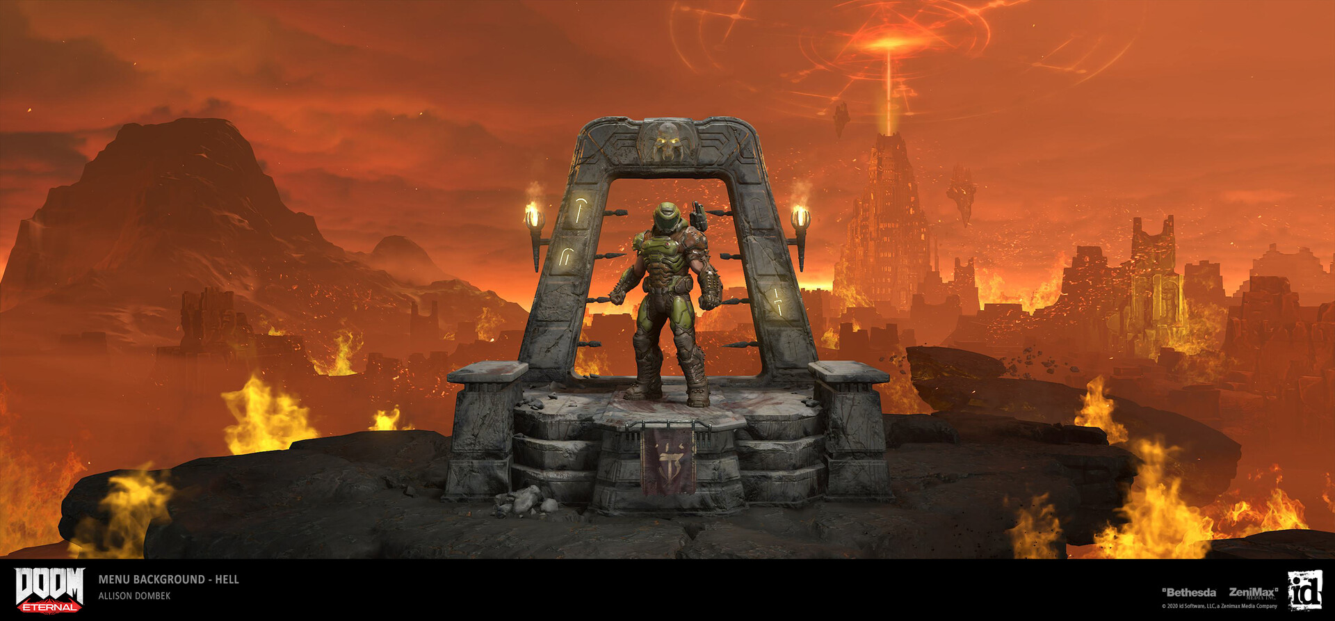 Doom Eternal Background Artstation Doom Eternal Main Menu Backgrounds Allison Dombek artstation doom eternal main menu