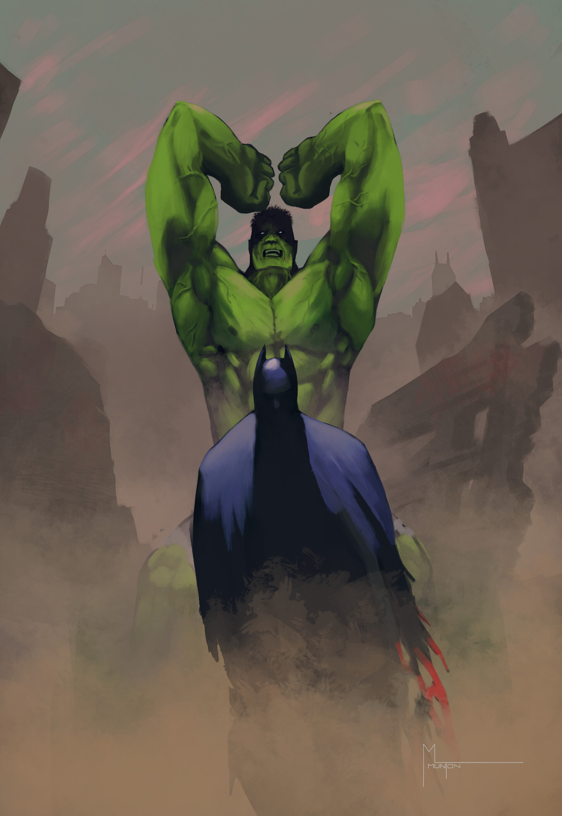 ArtStation - Batman Vs Hulk cover art
