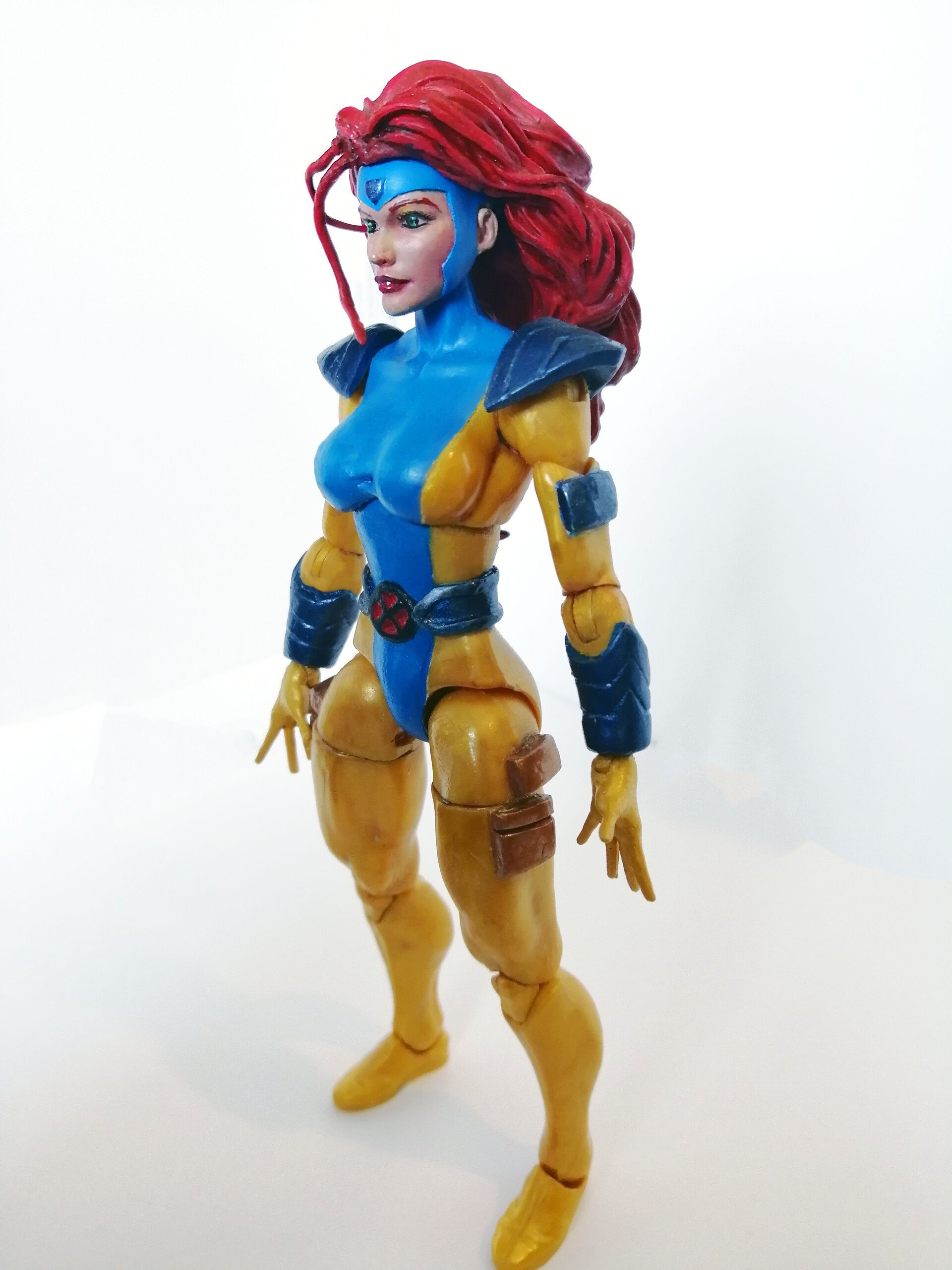Marvel Legends Custom Jean Grey Head Cast and shoulder pads unpainted