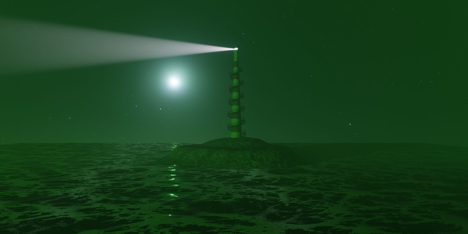 Here's a test still of the lighthouse at night. 