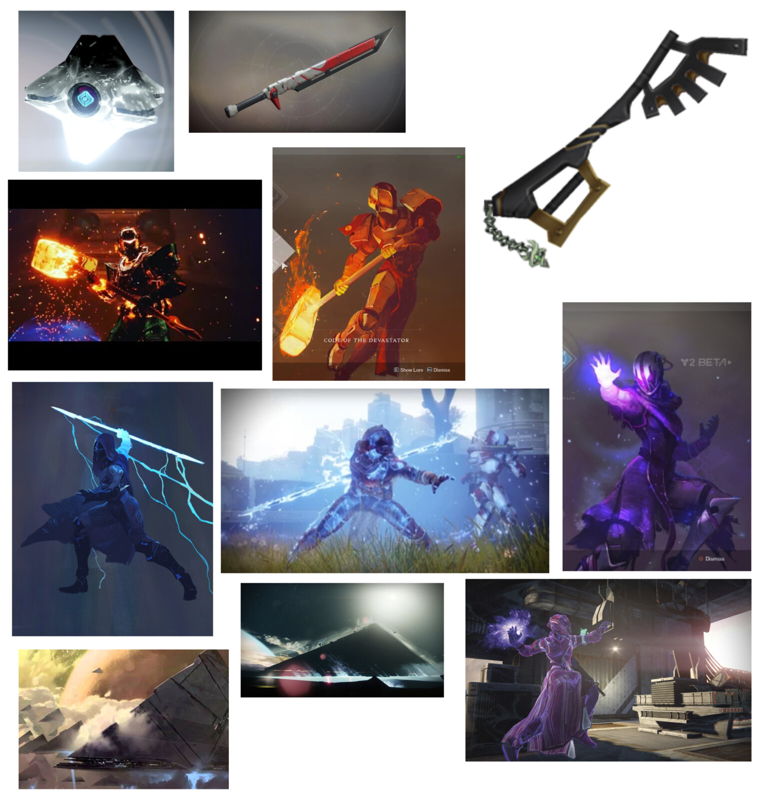 Reference compilation including images from Destiny 2 &amp; Kingdom Hearts