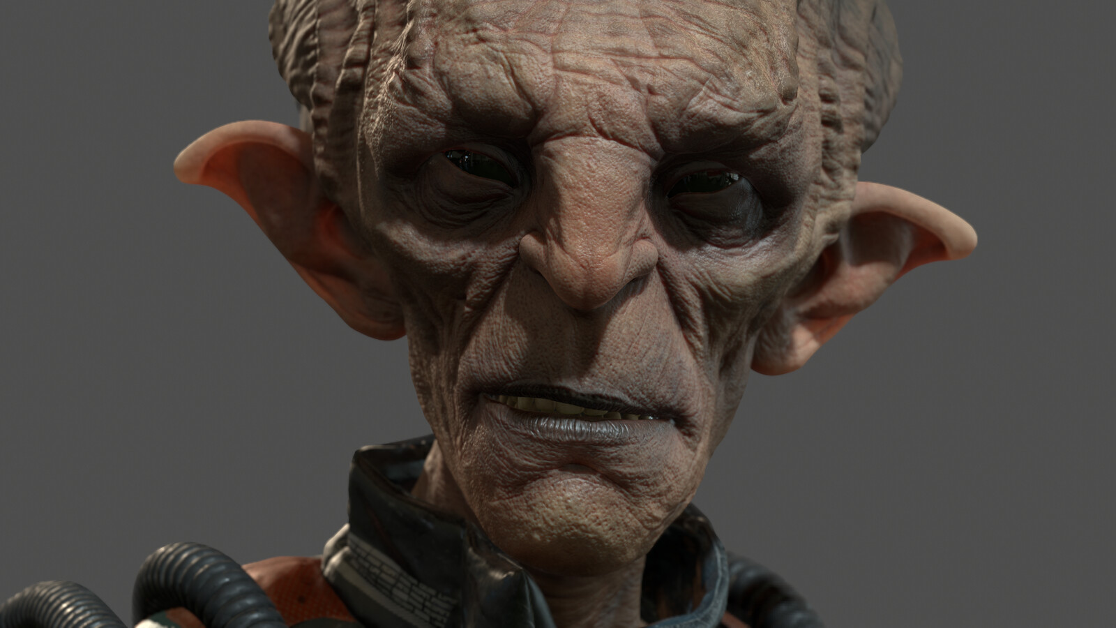 real-time render - head closeup
