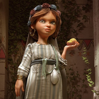 Egyptian Girl Selling Apples