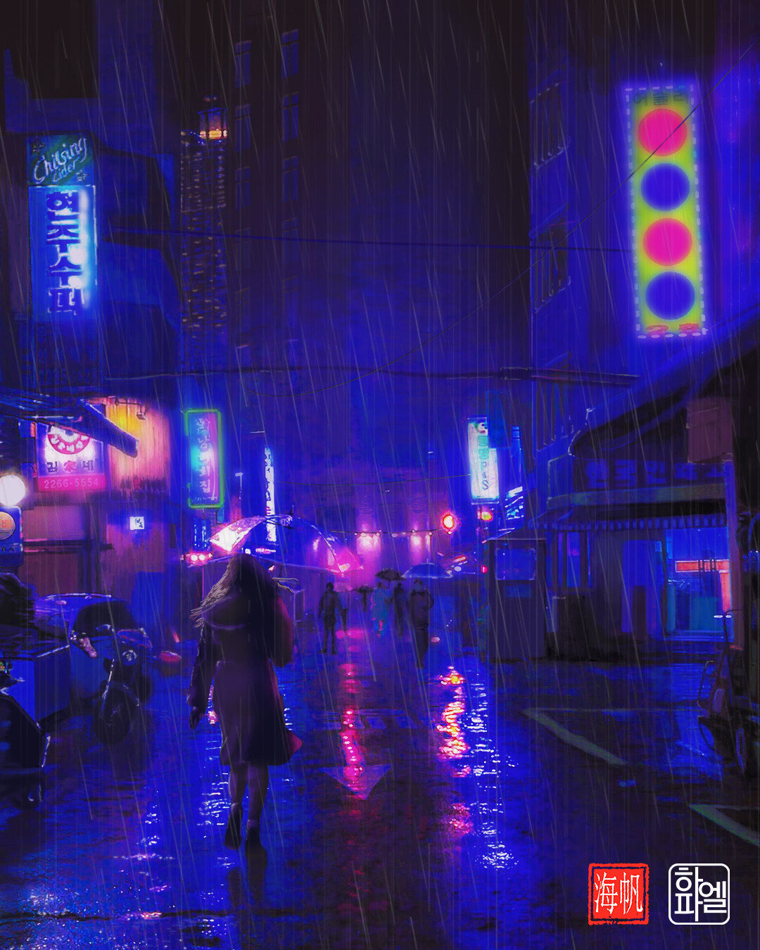 ArtStation - Rain in Seoul