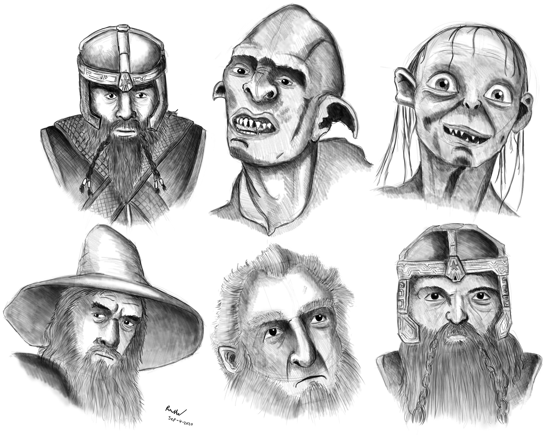 ArtStation - Sketching Lord Of The Rings characters in Krita (Timelapse)
