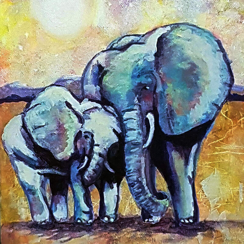 Elephant with baby 