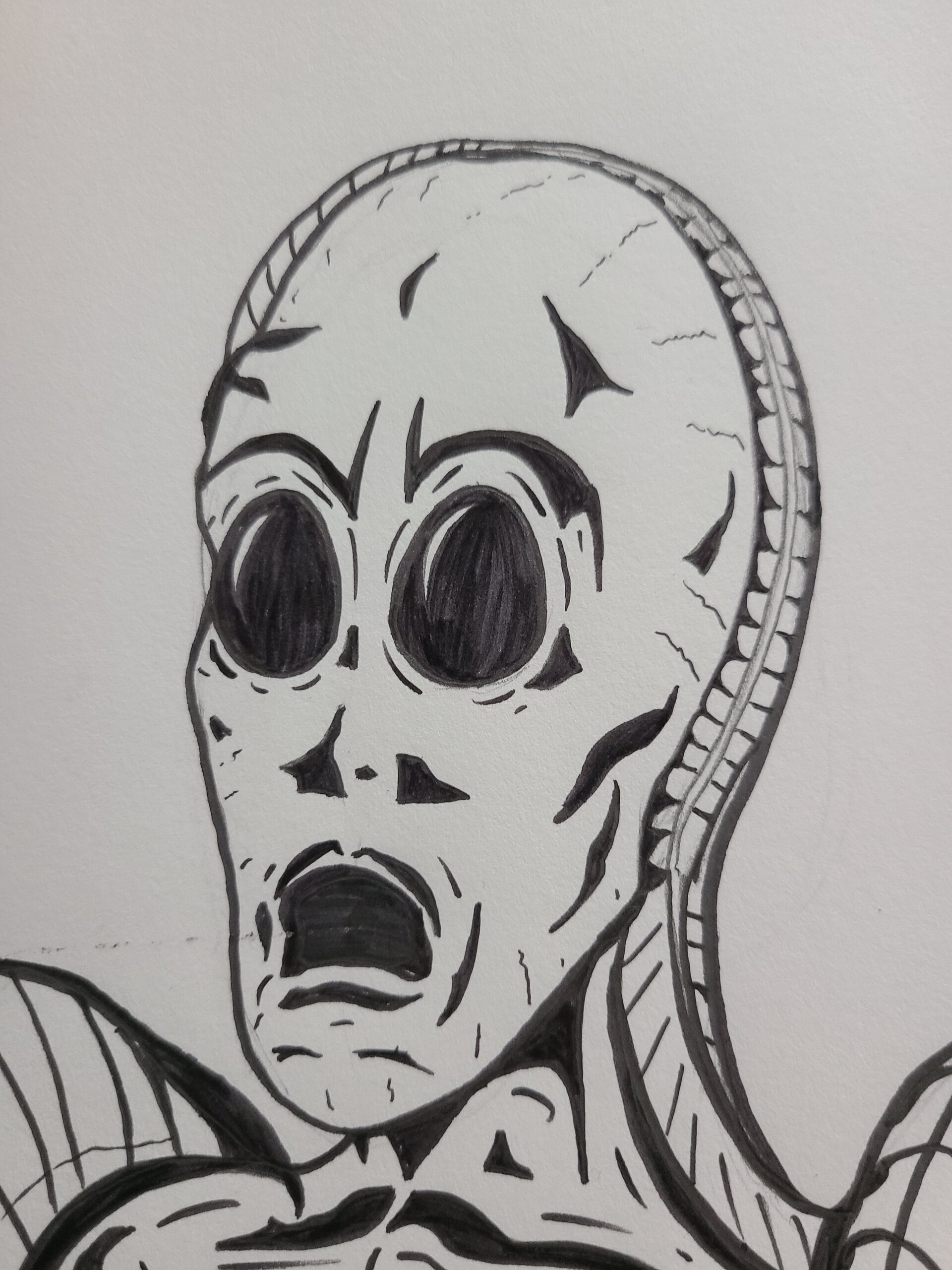 creepy alien drawing