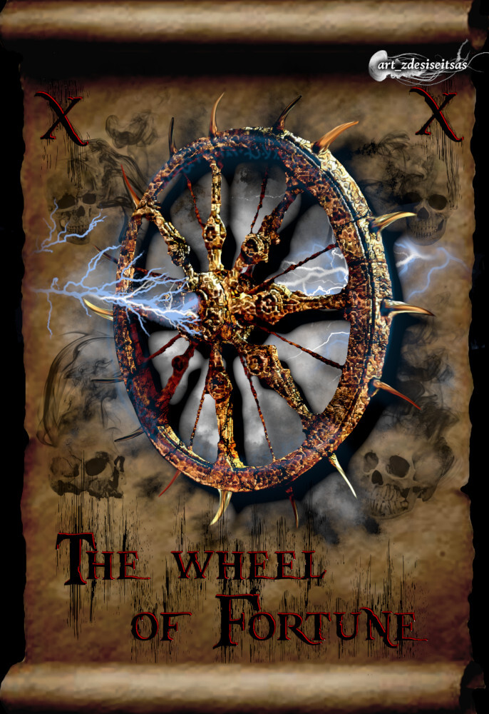 ArtStation - Tarot card 10- The Wheel of Fortune.