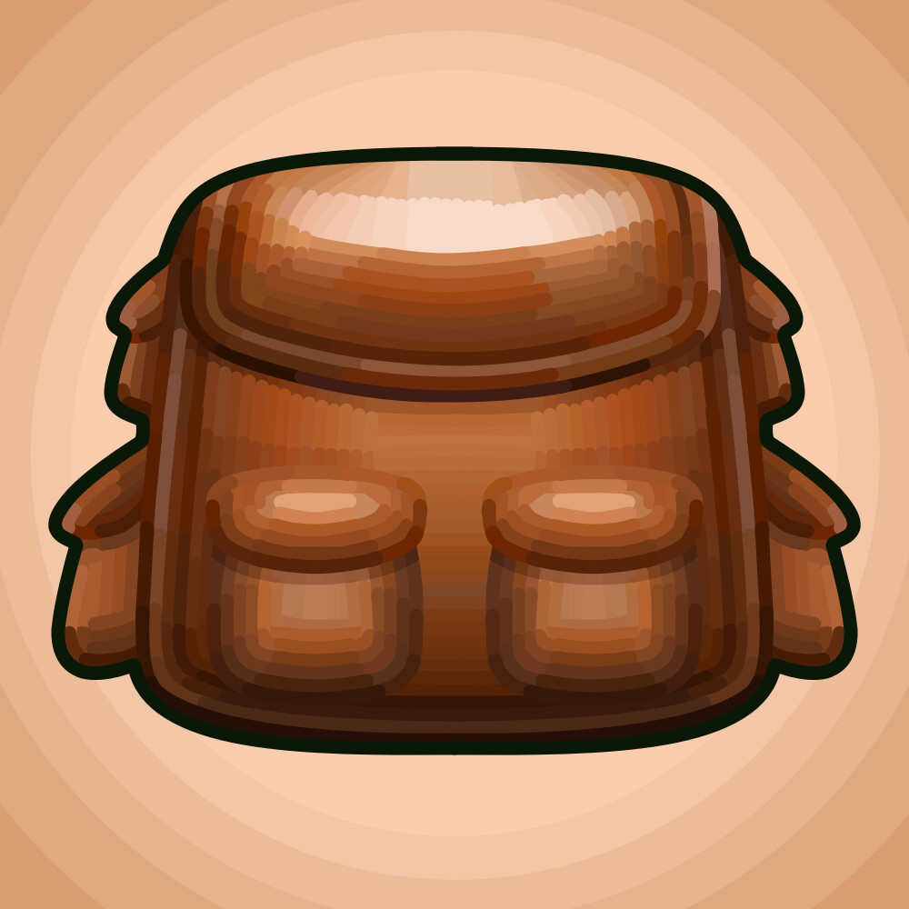 Pixel art leather backpack icon 27517755 PNG