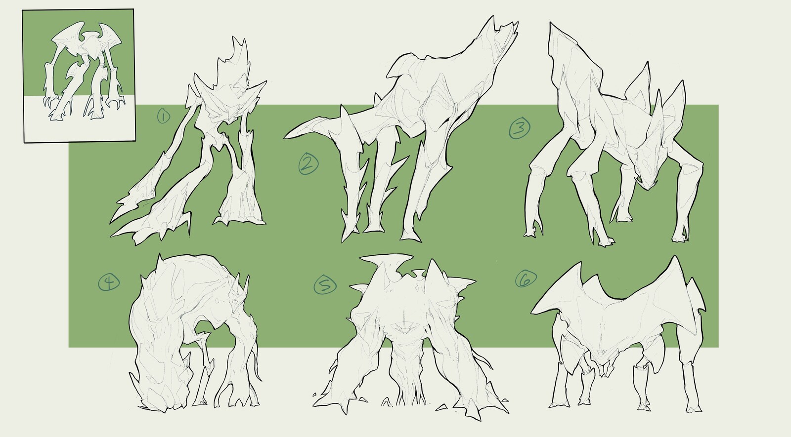 Second round of thumbnails inspired by our favorite silhouette from the first round