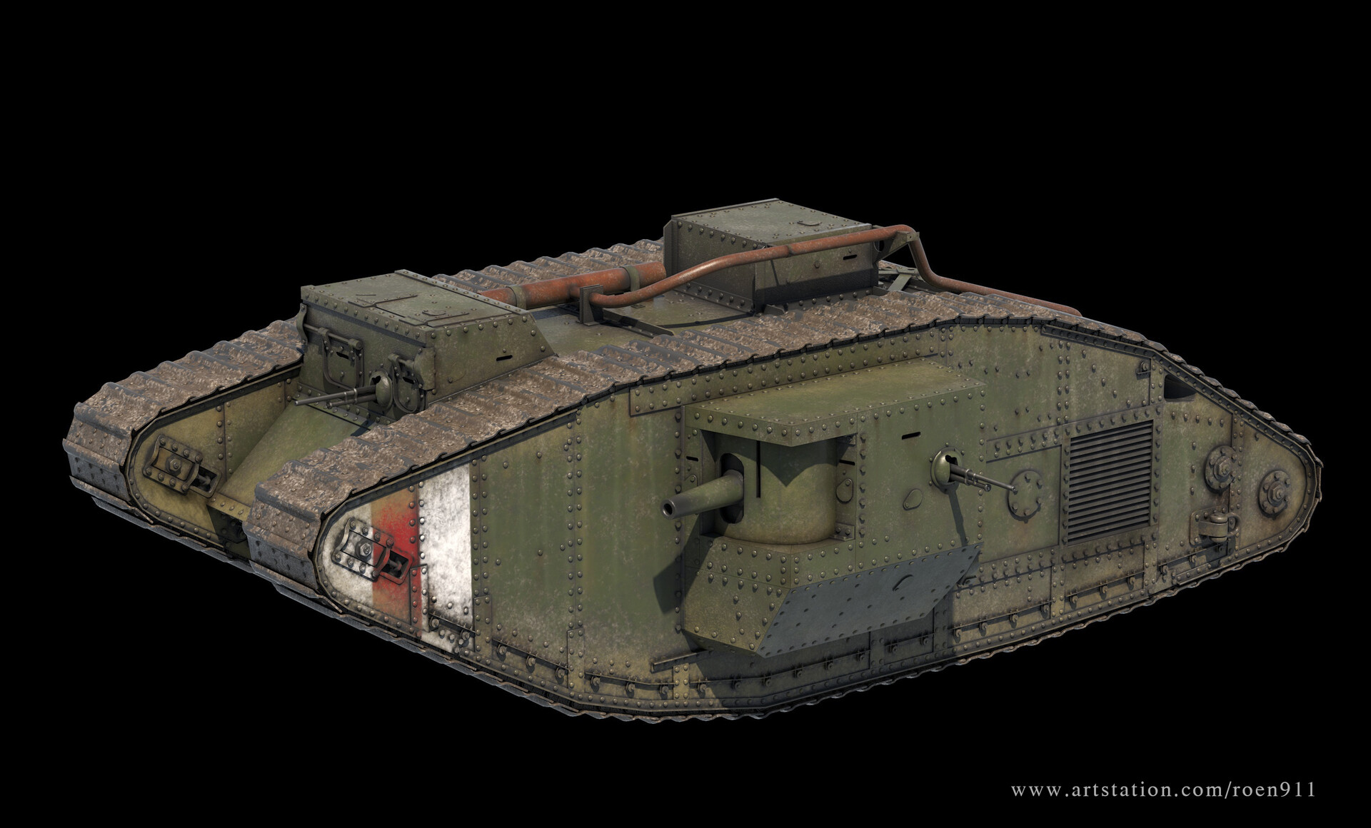 ArtStation - WWI British Mark V Tank - Black Bess