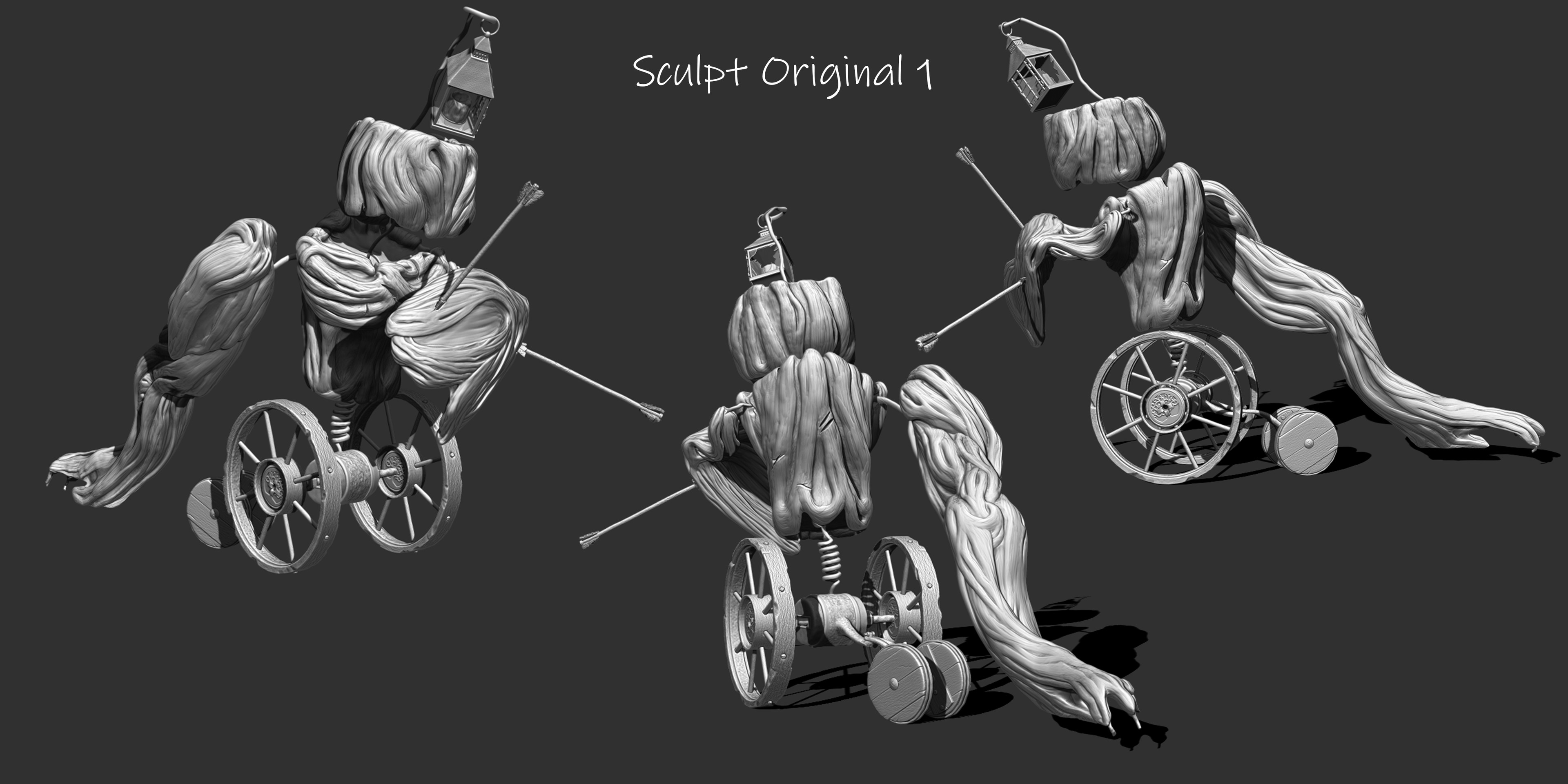 Original Sculpt Idea, big heavy arm that's dragged along (Still like this idea, I feel the design looks a bit out of place)