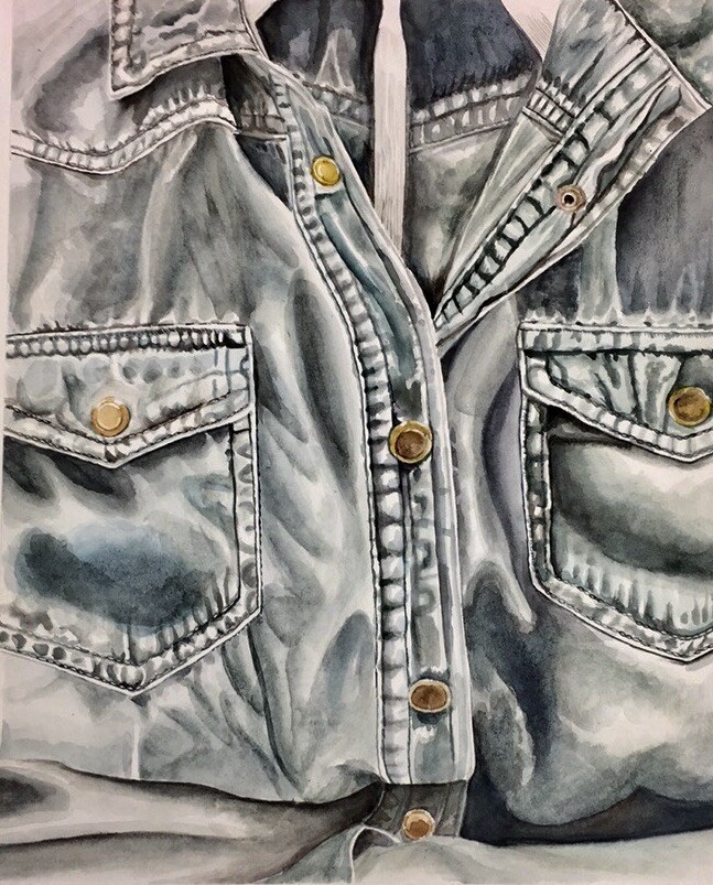 Denim jacket drawing discount