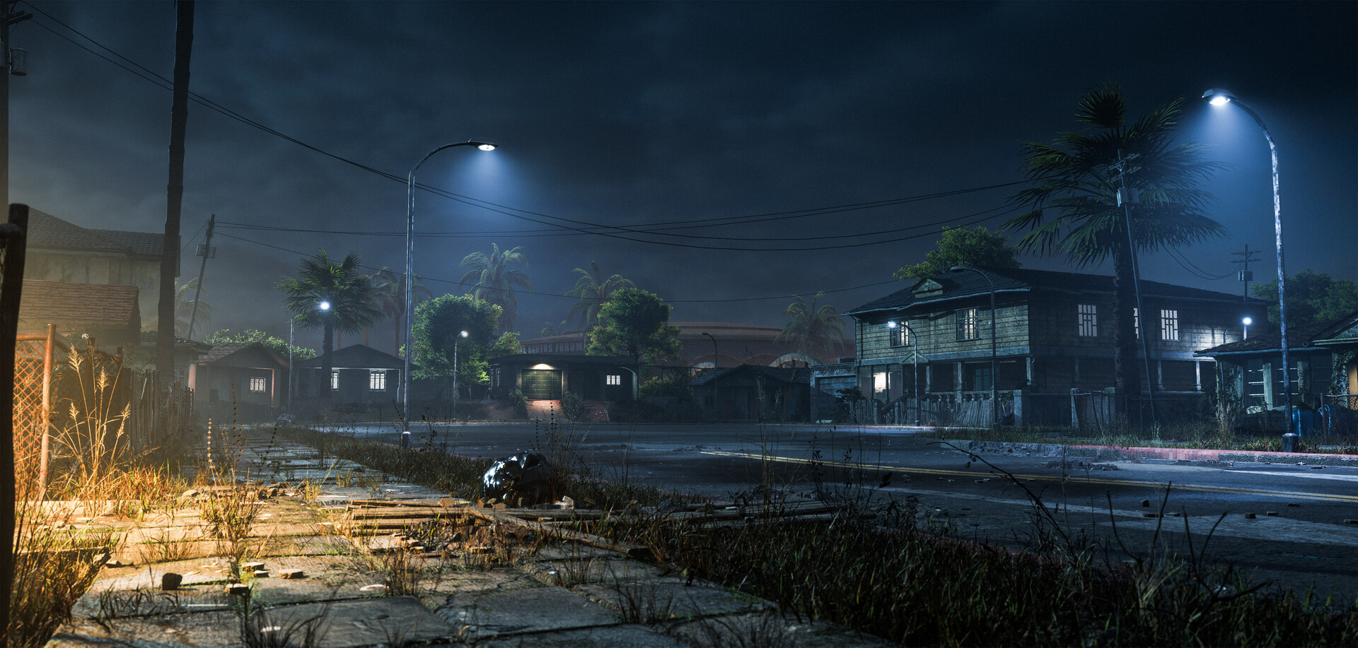 As luzes da rua ficaram muito mais sombrias nesta versão recriada na Unreal Engine.