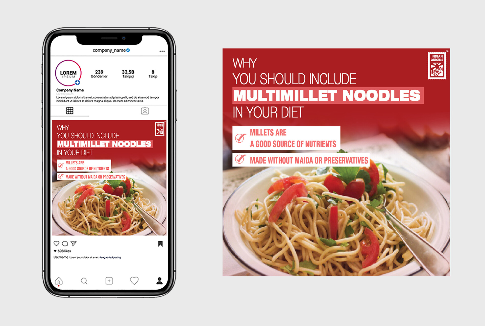 Artstation Millets Noodles Promotion Social Media Banner Mockup Akshay Jain