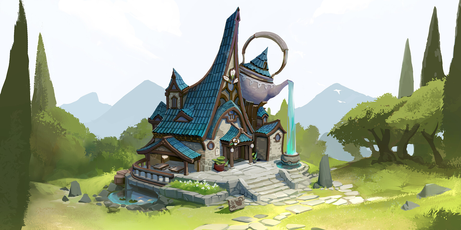 Artstation Jasmine Tea House Edgar Cardona