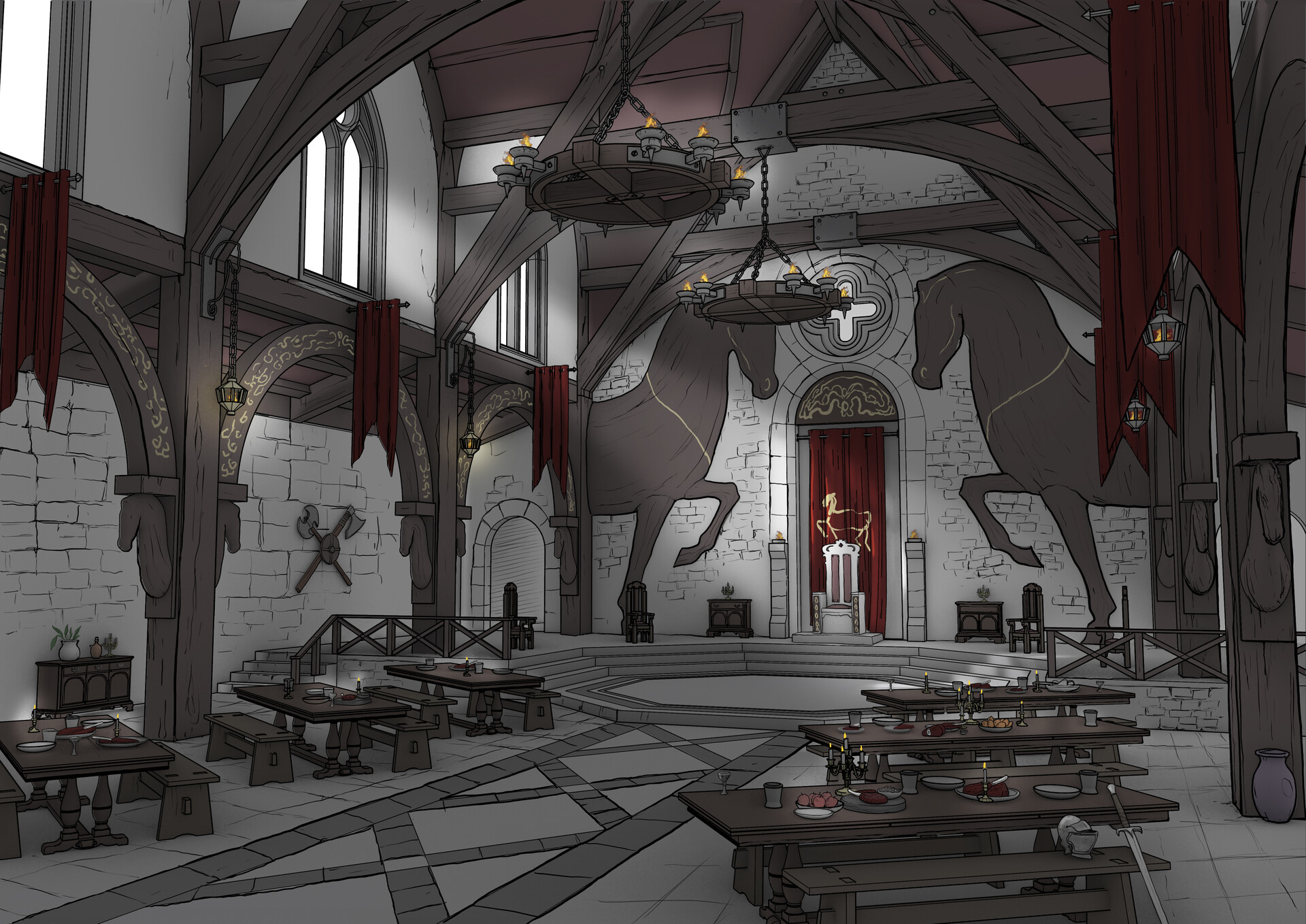 ArtStation Medieval Throne Room artstation-medieval-throne-room