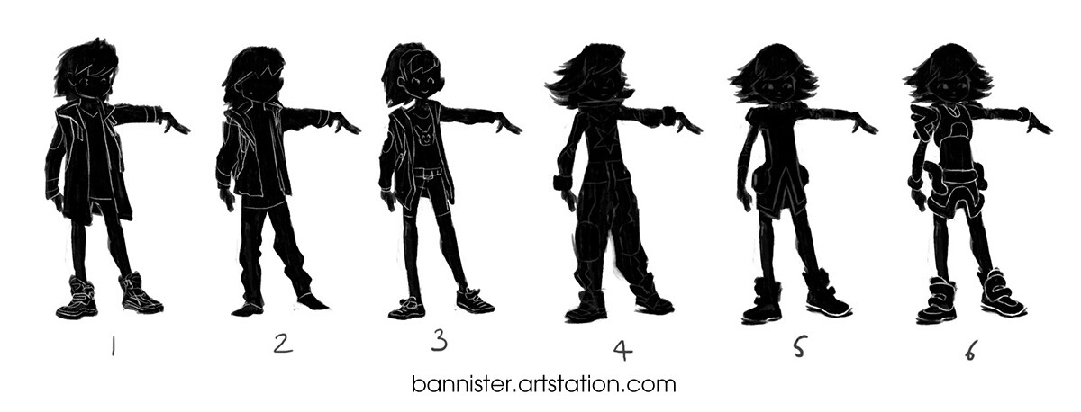 Character B silhouette research