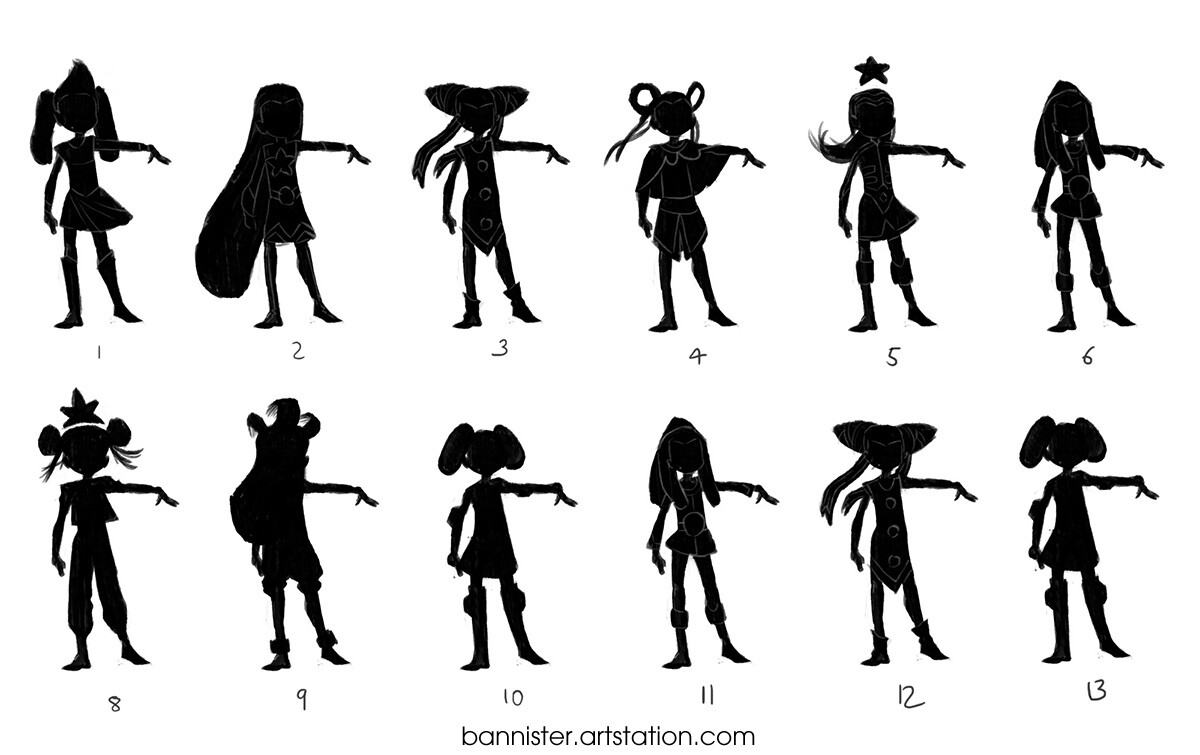 Character A silhouette research