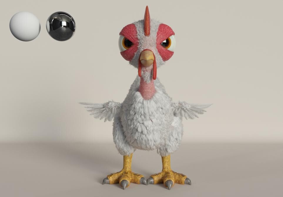 chicken grooming, model done by elie berthoumieu