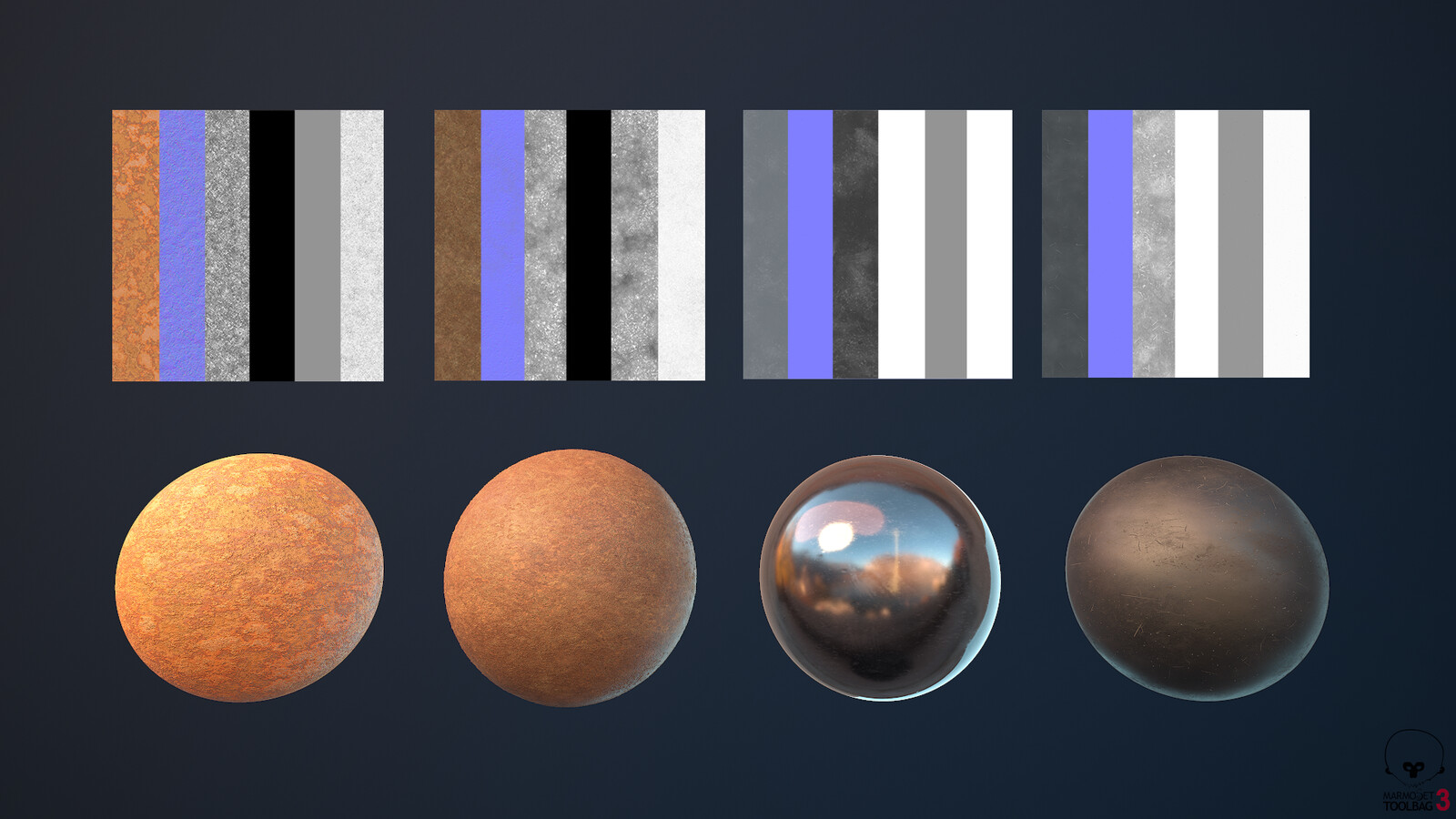 Material Breakdown on Train, Done in Substance designer: BaseColor,Normal,Roughness,Metallic,Height, AO