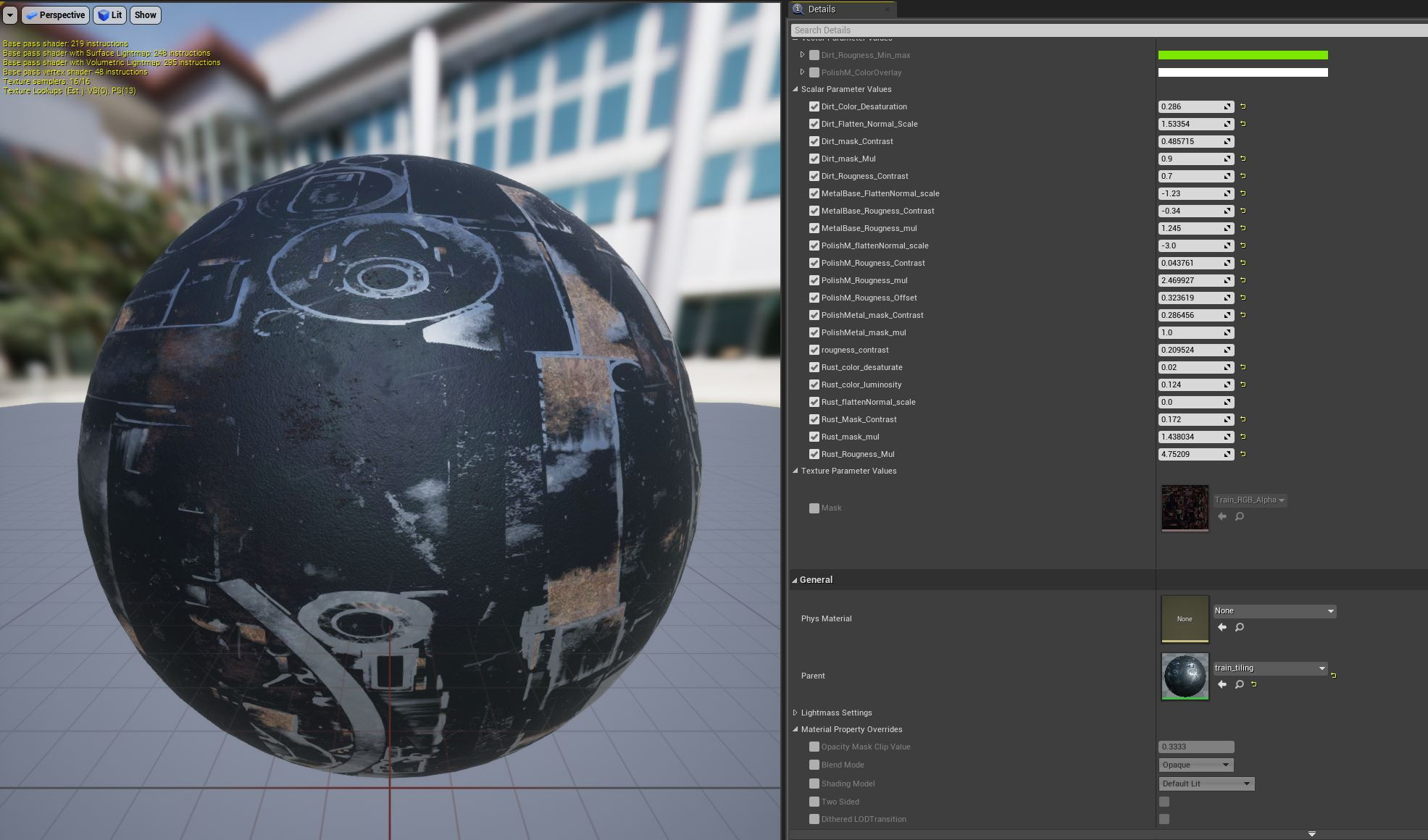 Master Material Instancing for Look Dev in UE4.