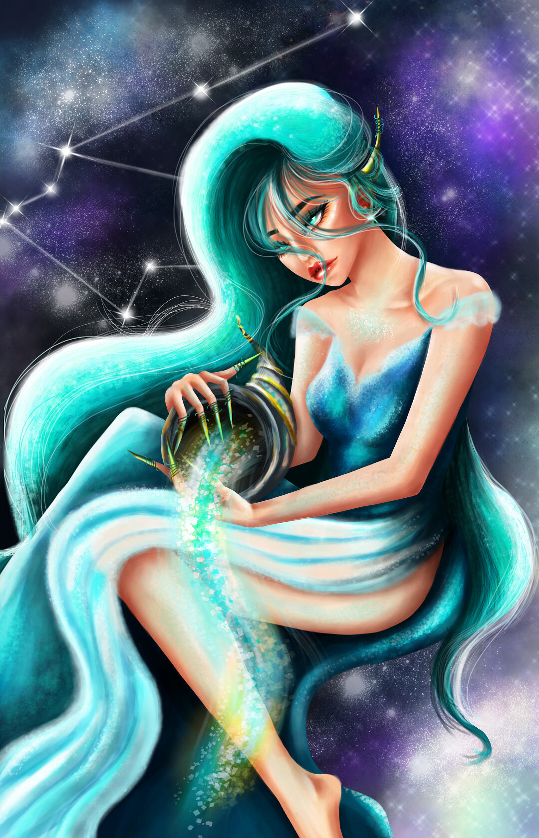 Wendy and Aquarius | Daily Anime Art