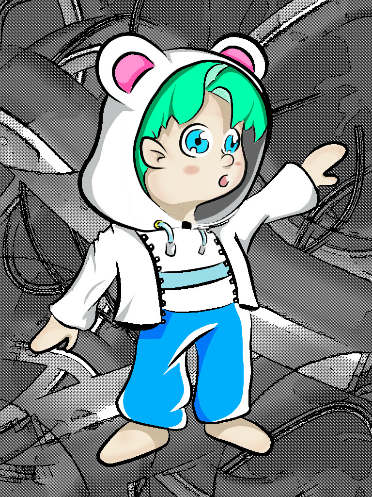 chibi anime boy with hoodie
