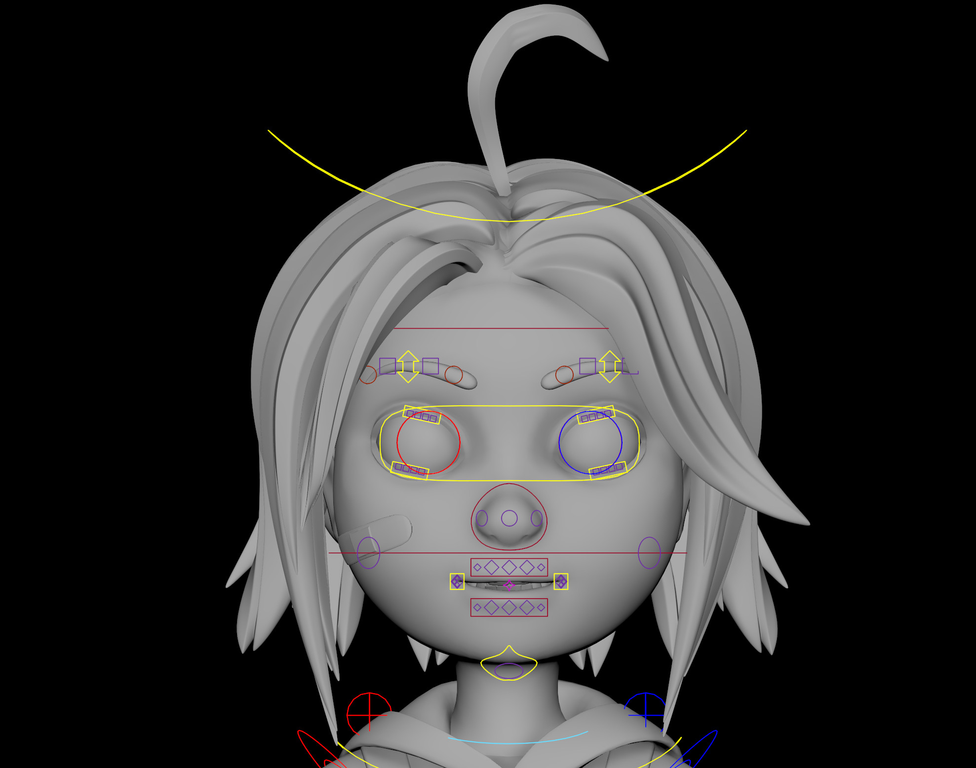Close-up of the facial rig.