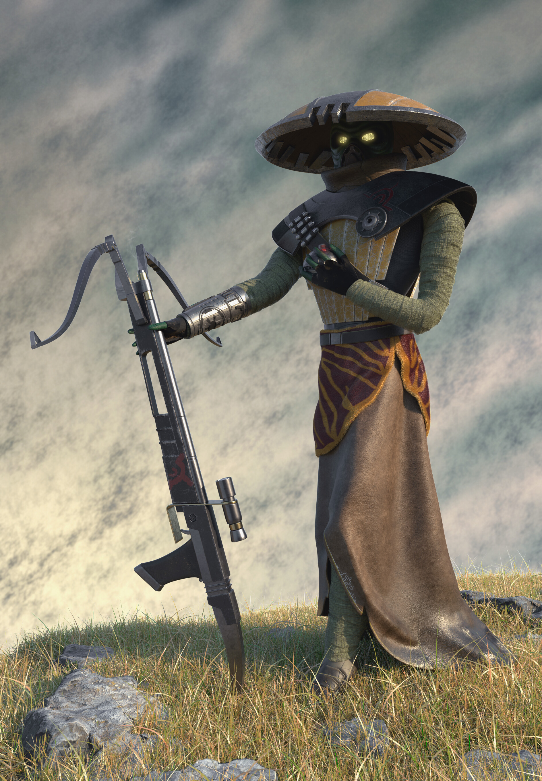 ArtStation Bounty Hunter Embo in the style of Joshua Reynolds