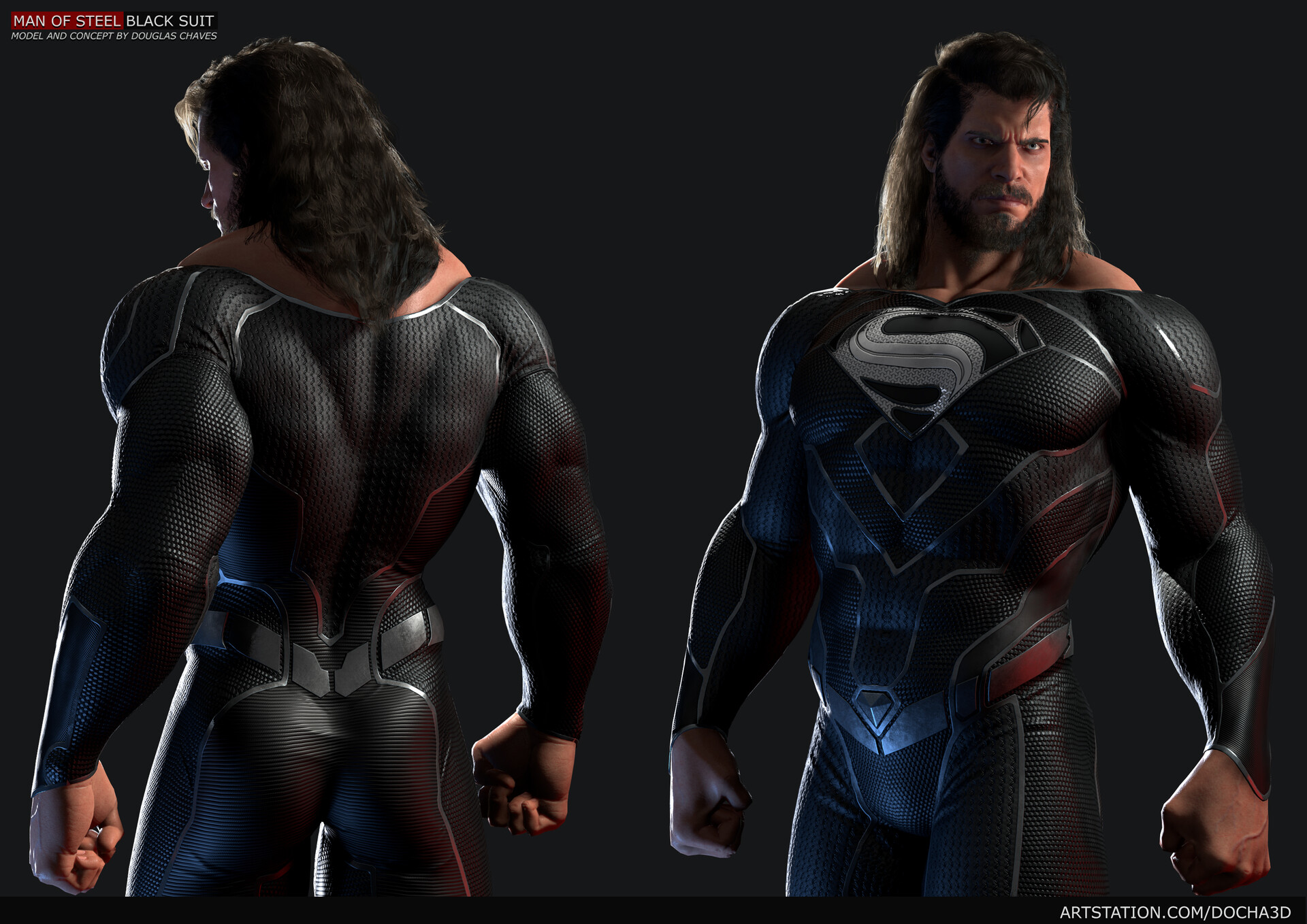 Man of Steel Black Suit by DouglasChaves, Character Art, 3D