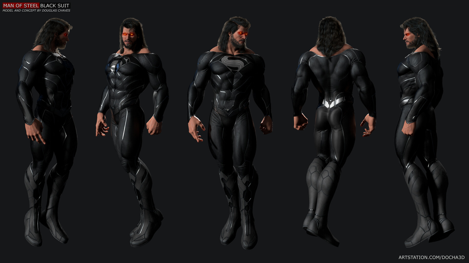 Man of Steel Black Suit by Douglas Chaves · 3dtotal · Learn, Create