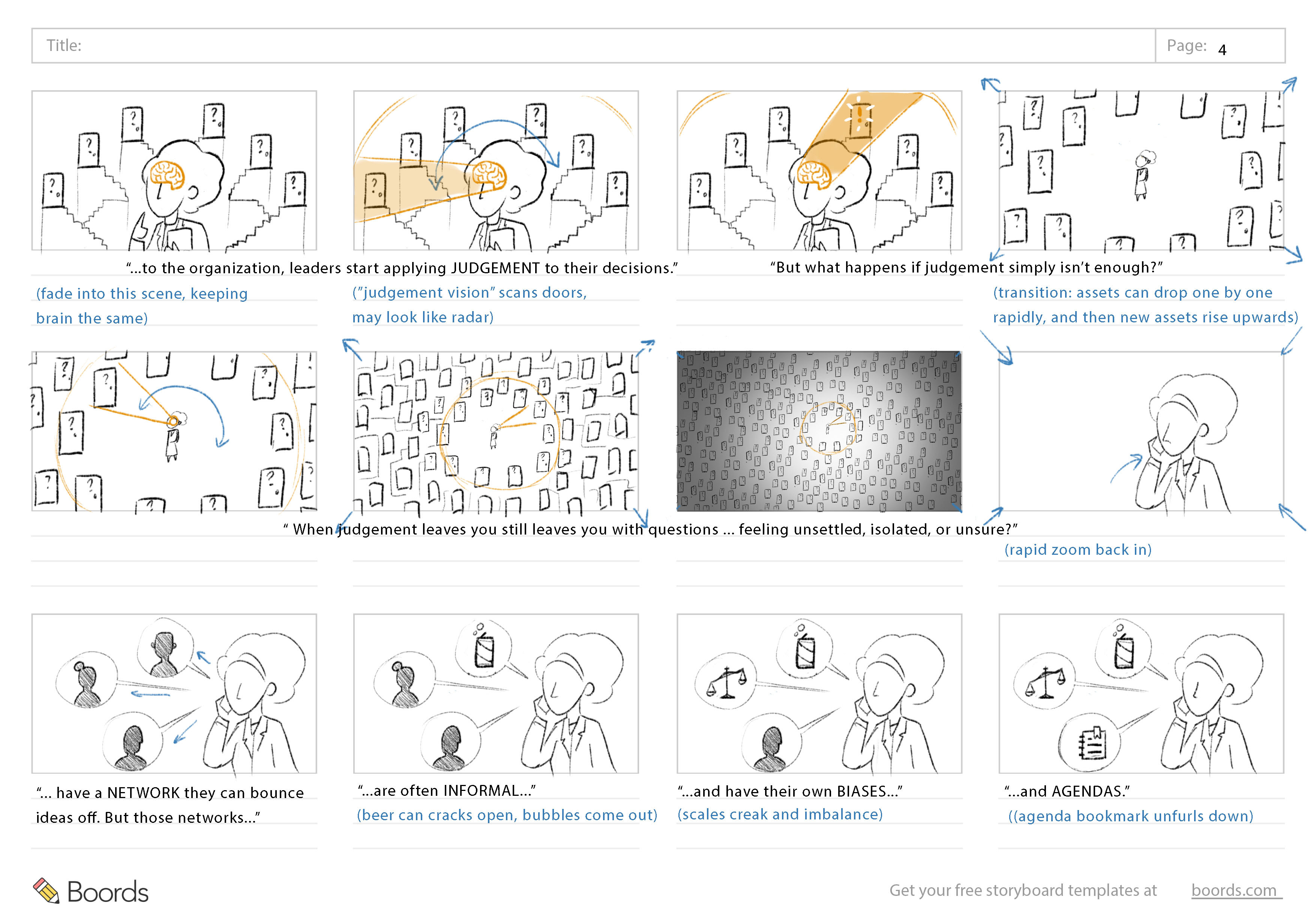 A version of the storyboards