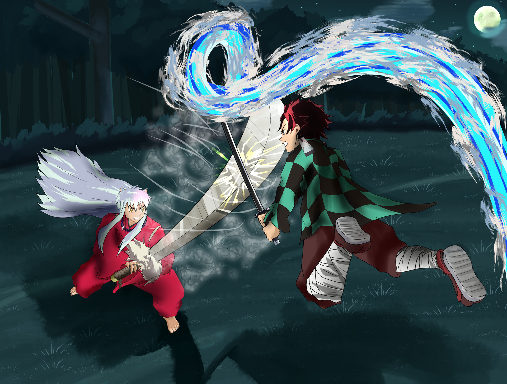 ArtStation Fan Manga Crossover Kimetsu no Yaiba X InuYasha, The Demon Slayer vs The Hannyo