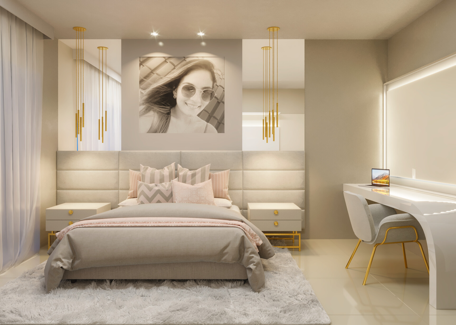ArtStation - Modern Bedroom for a Young Lady