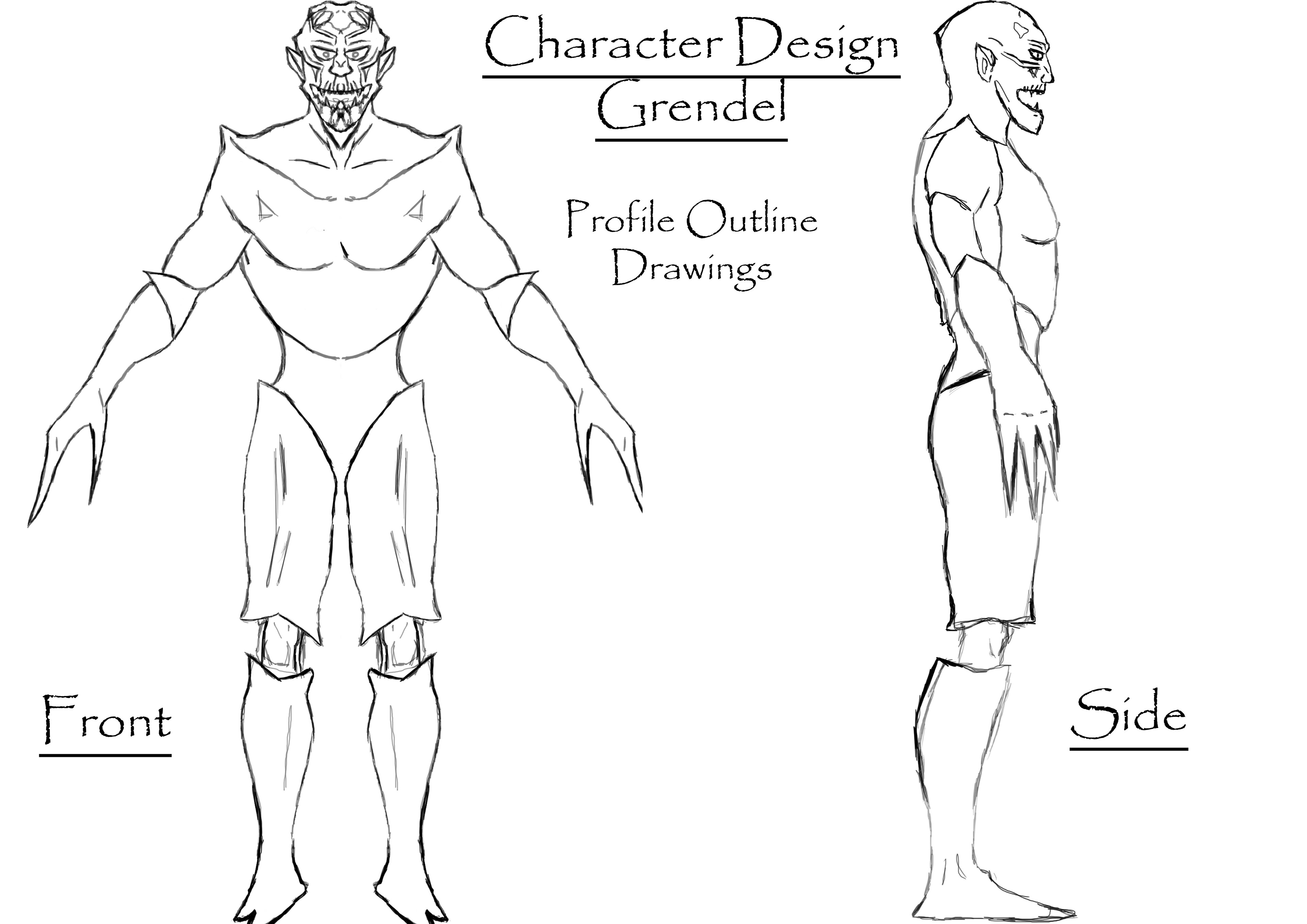 Preliminary sketches of character
