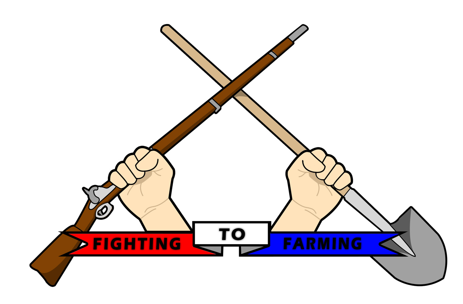 The second F2F logo concept (Colored Musket Version)