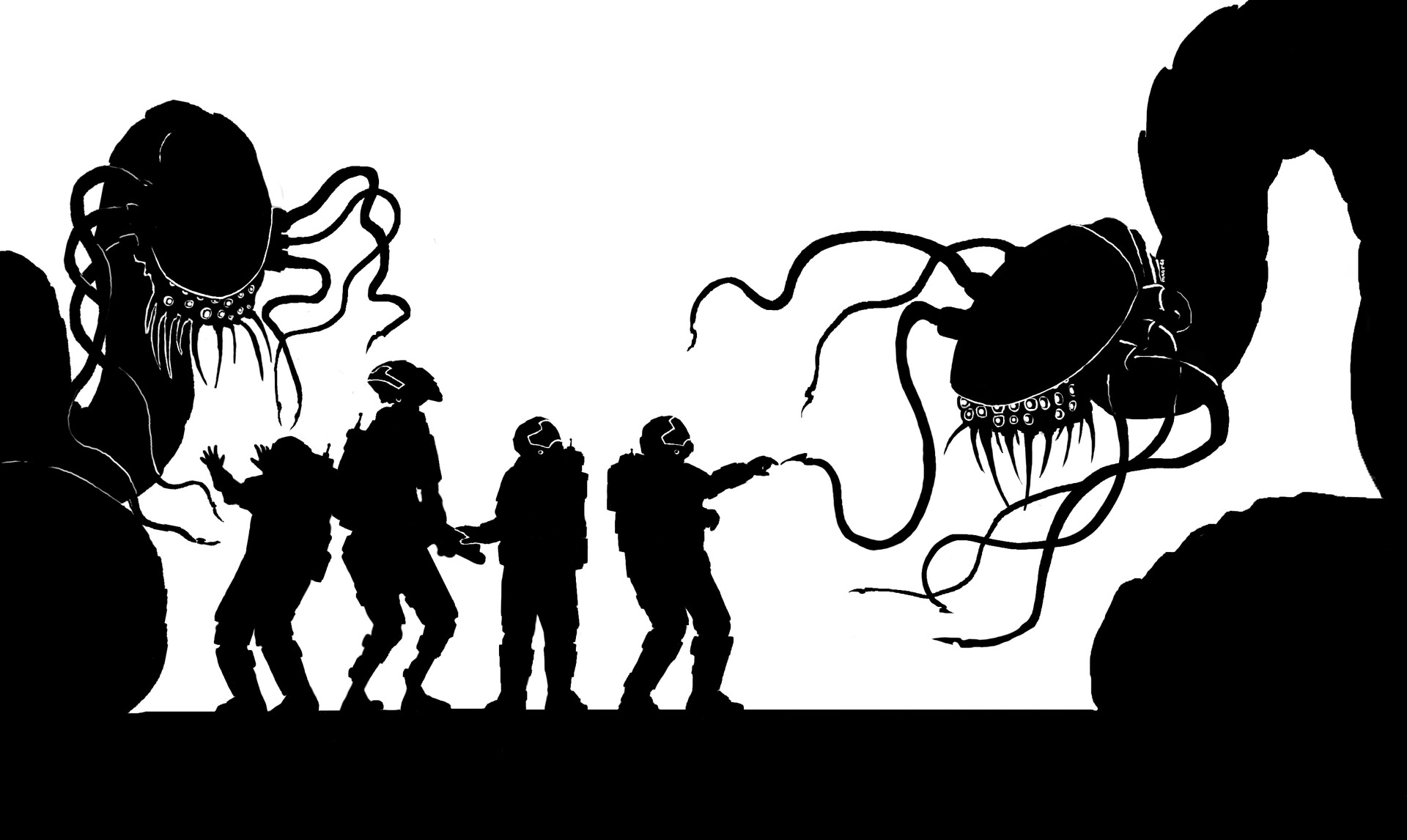 ArtStation Free Spacer RPG Silhouette Artwork