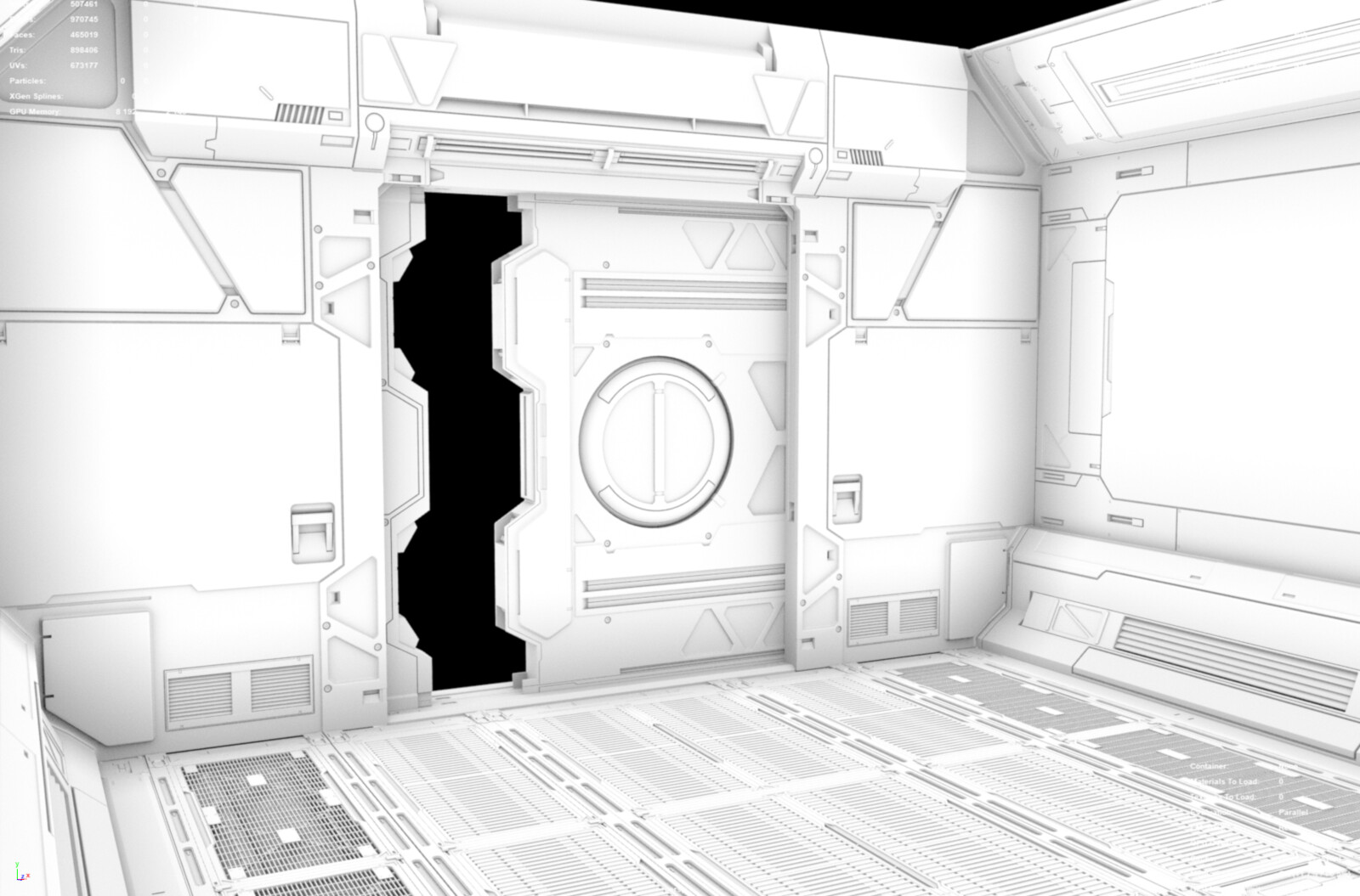 Opened door in AO render