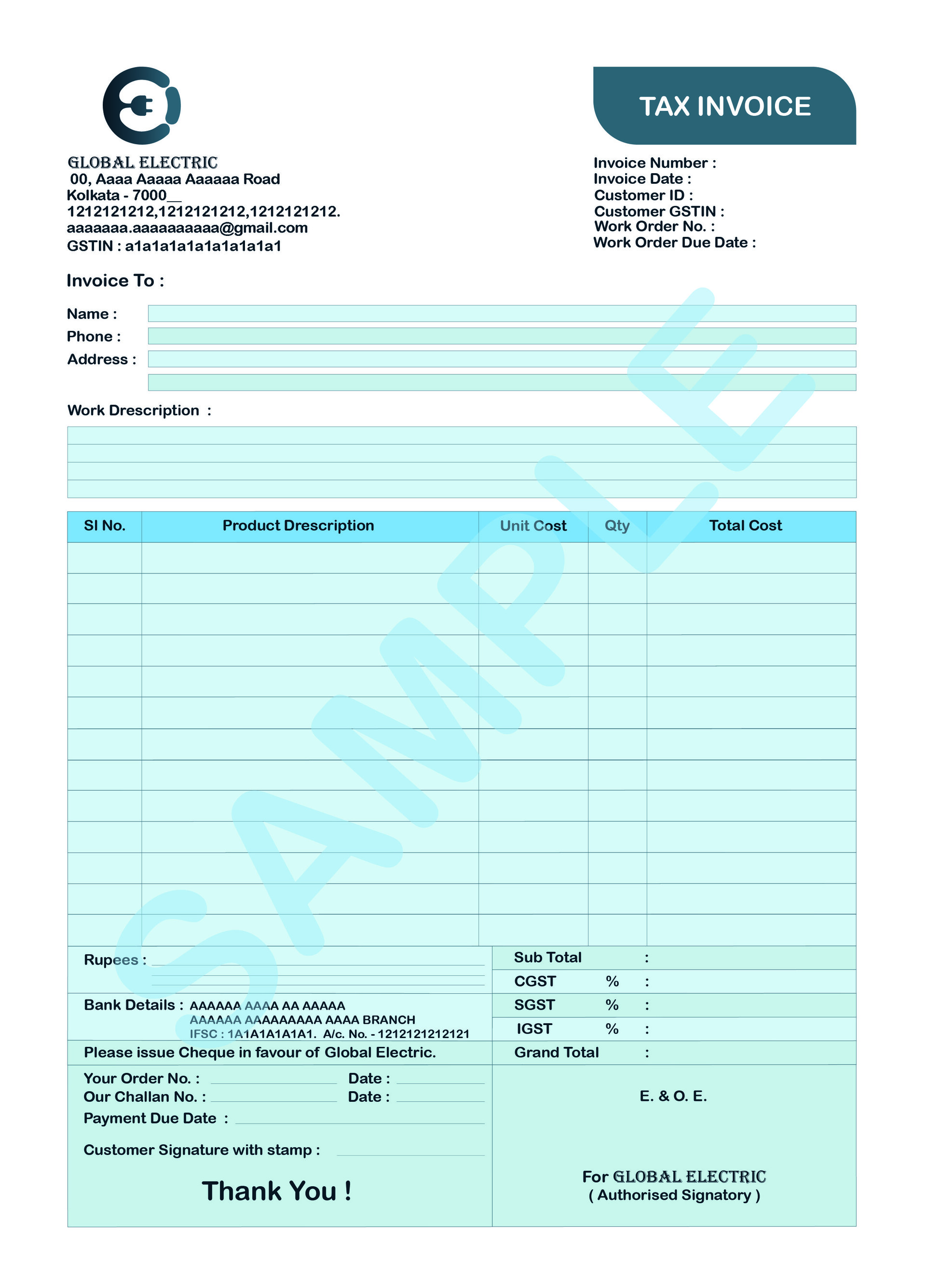 Rishi Raj Sengupta Identity Card And Tax Invoice Design