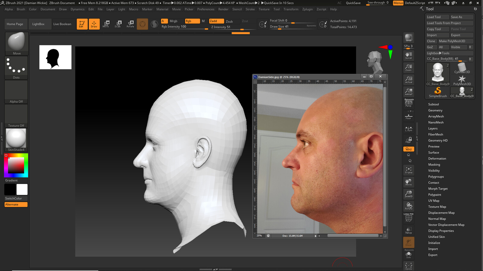 Zbrush frontal shaping
