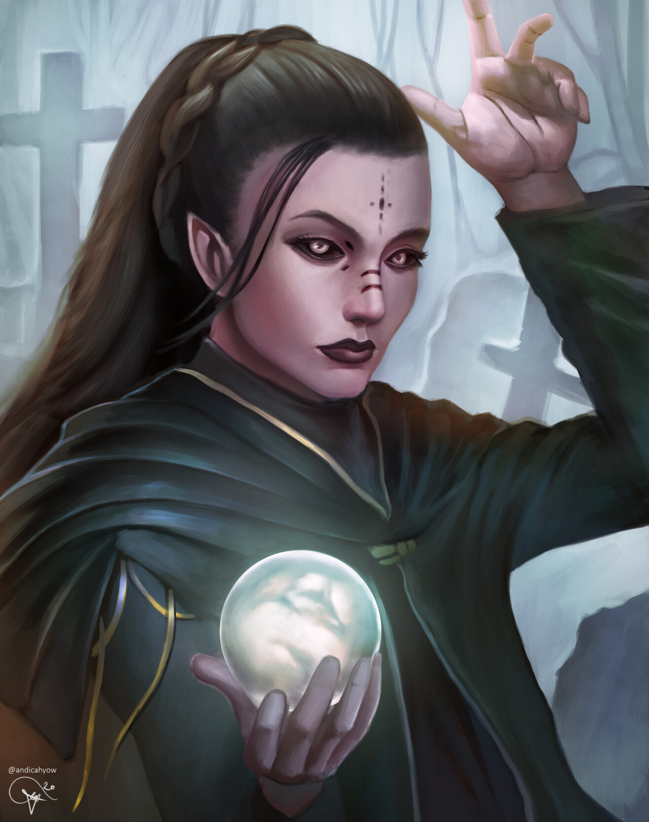 Artstation Kalashtar Necromancer Androgynous Andi Cahyo W Todo los kalashtar ashtai son hembras, y todos los kalashtar hareth son varones. kalashtar necromancer androgynous