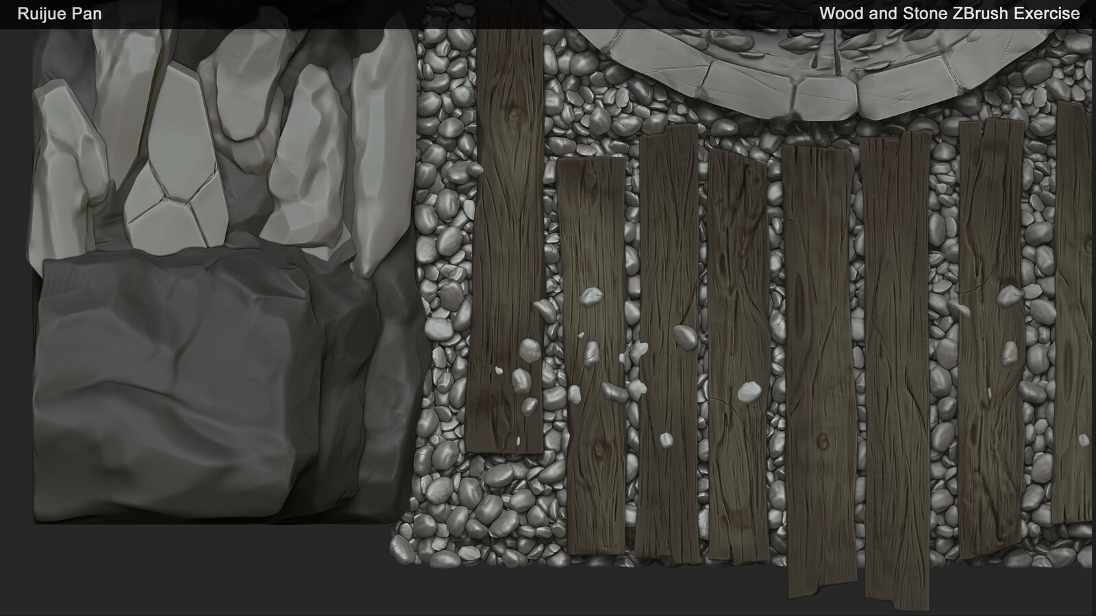 Ruijue "R.Pan" Pan Wood and Stone ZBrush Practice