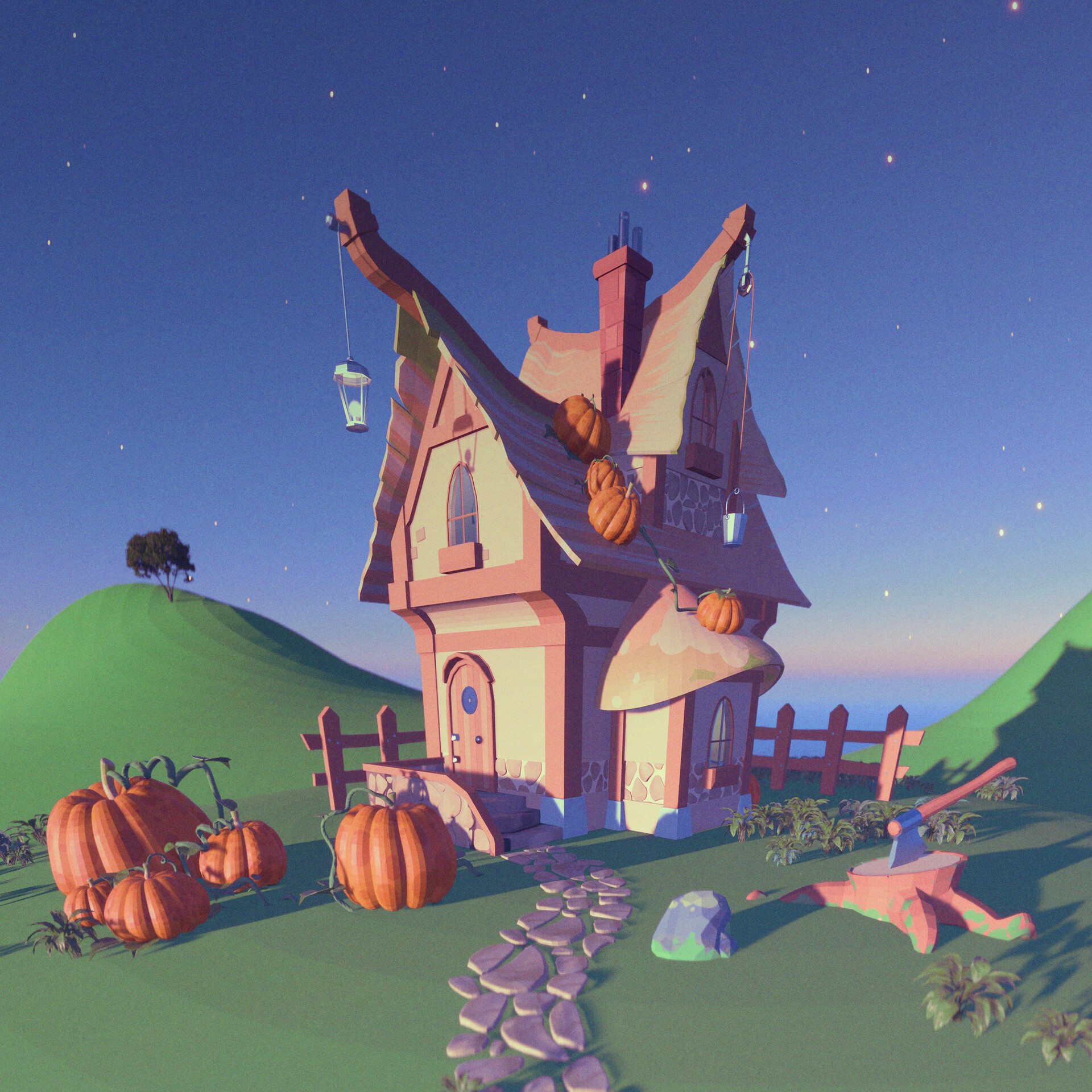 ArtStation - Pumpkin house 3d model