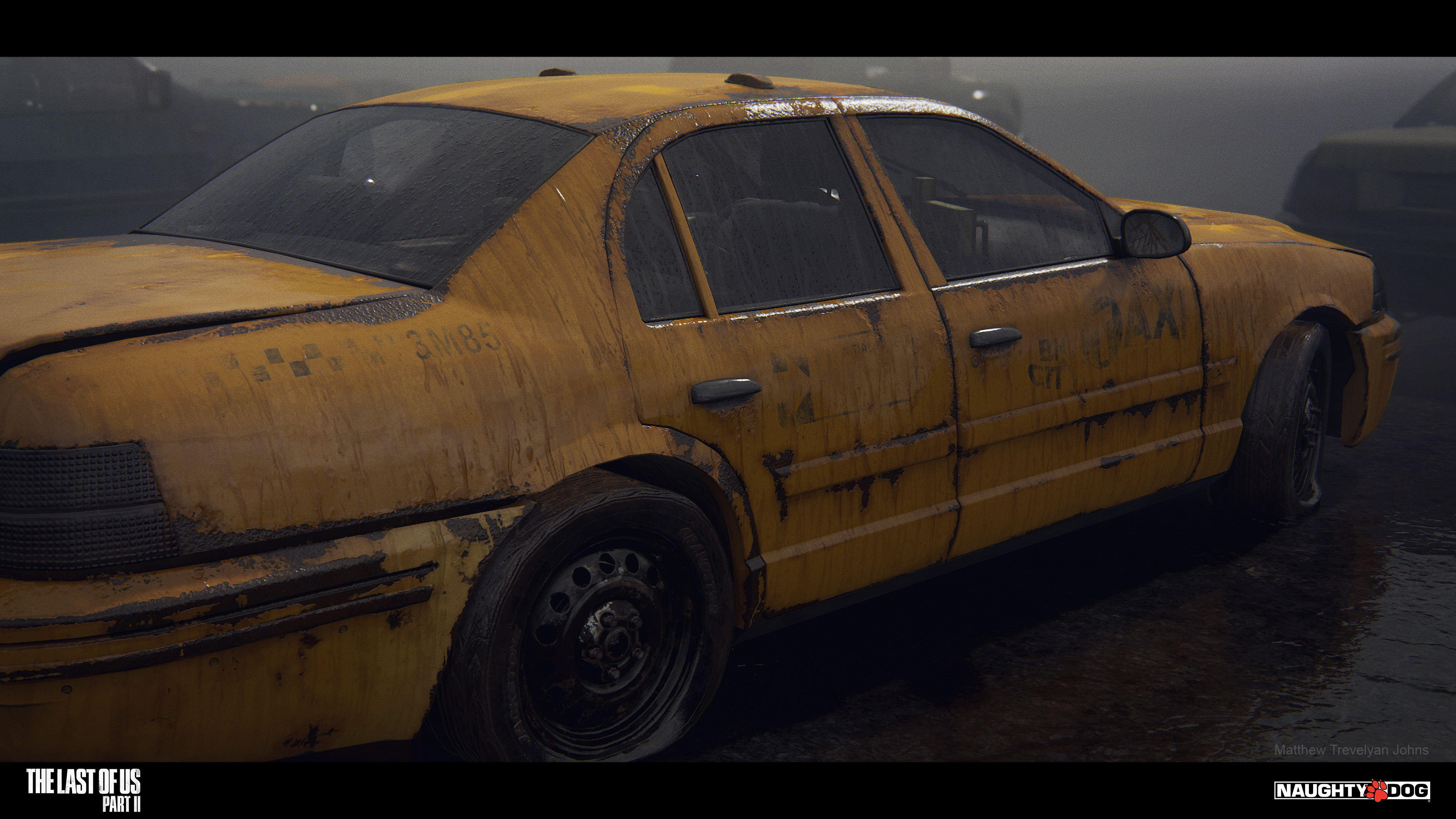 It wasn't just the bodies that received the wetness treatment, but windows, hubcaps, tires, undercarriages, engines all had shaders that reacted to wetness and rain consistently
