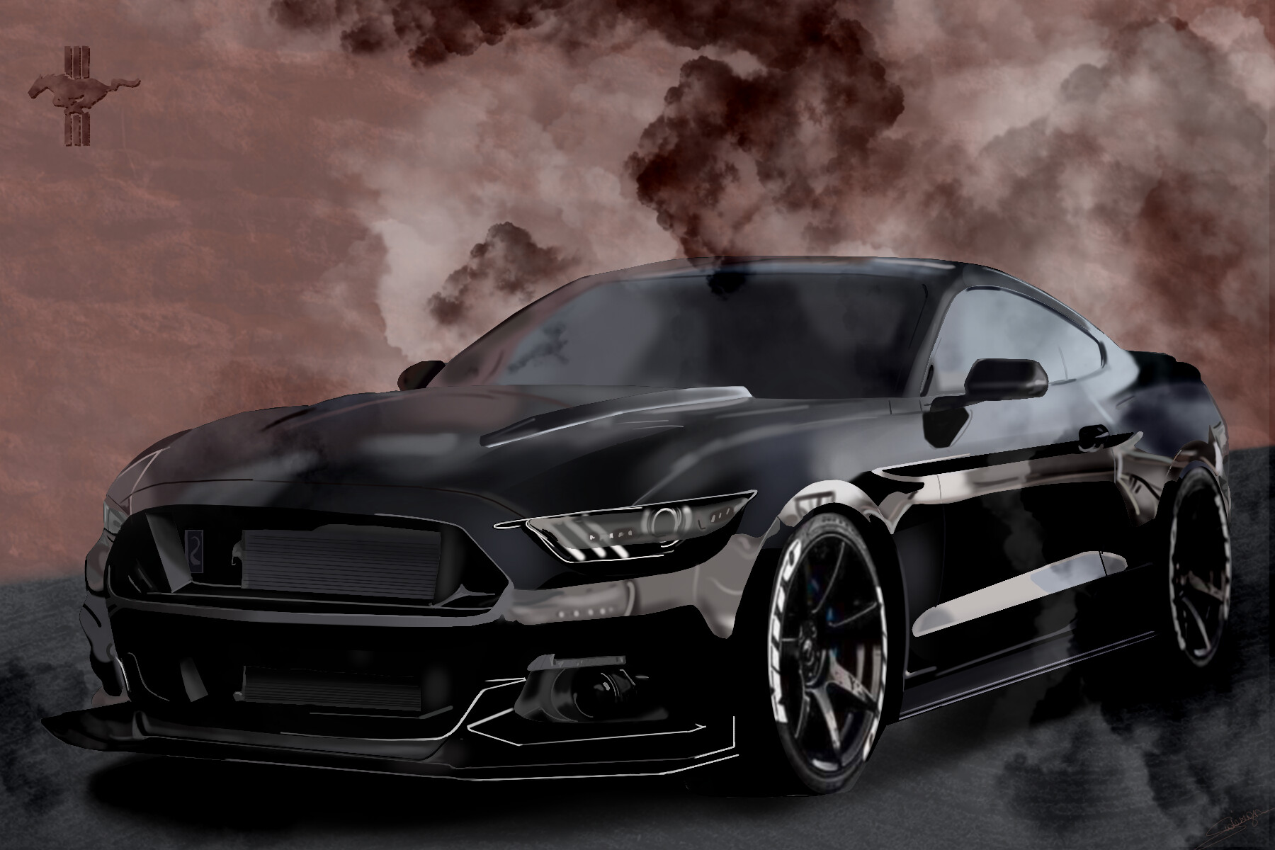 triple black mustang