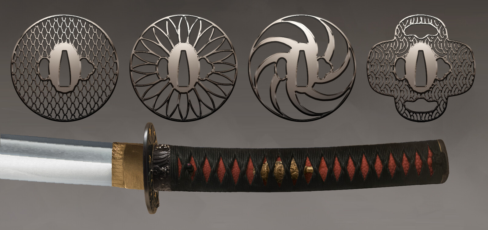 Different ideas for the katana guards.