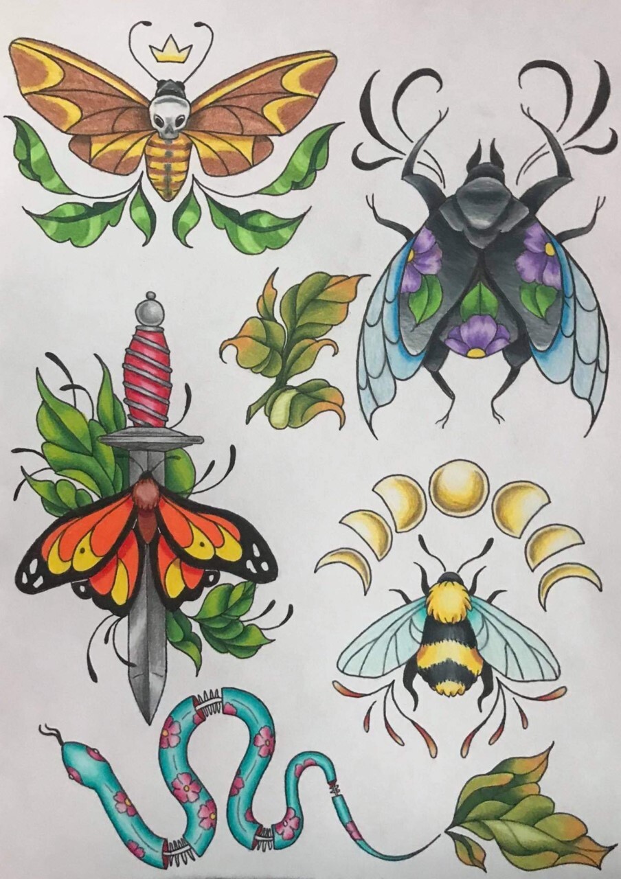 Traditional Bug Tattoo