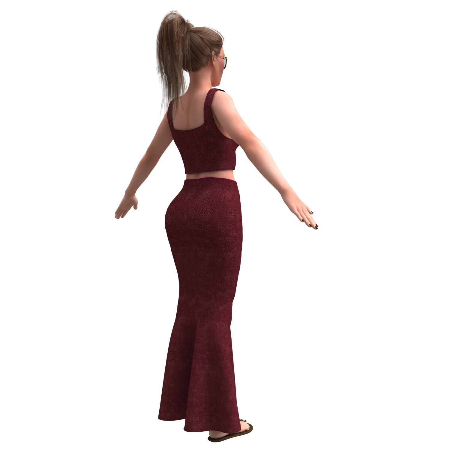 Fishtail shop skirt 3d